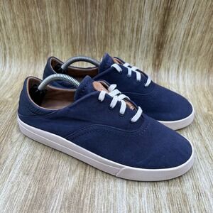 OluKai Kohu Sneakers Women's Size 8 Navy Blue Textile Drop-In Heel Low Top Shoes